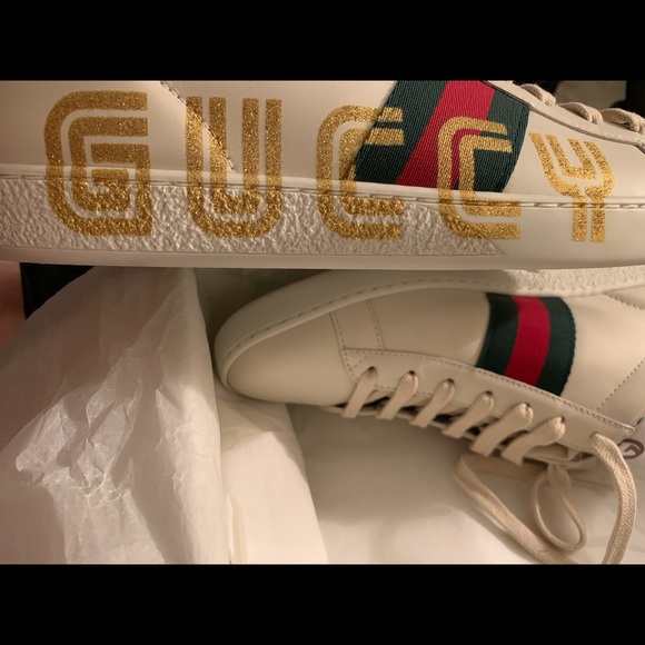 Gucci Ace guccy logo snake-trimmed sneakers - Picture 4 of 8